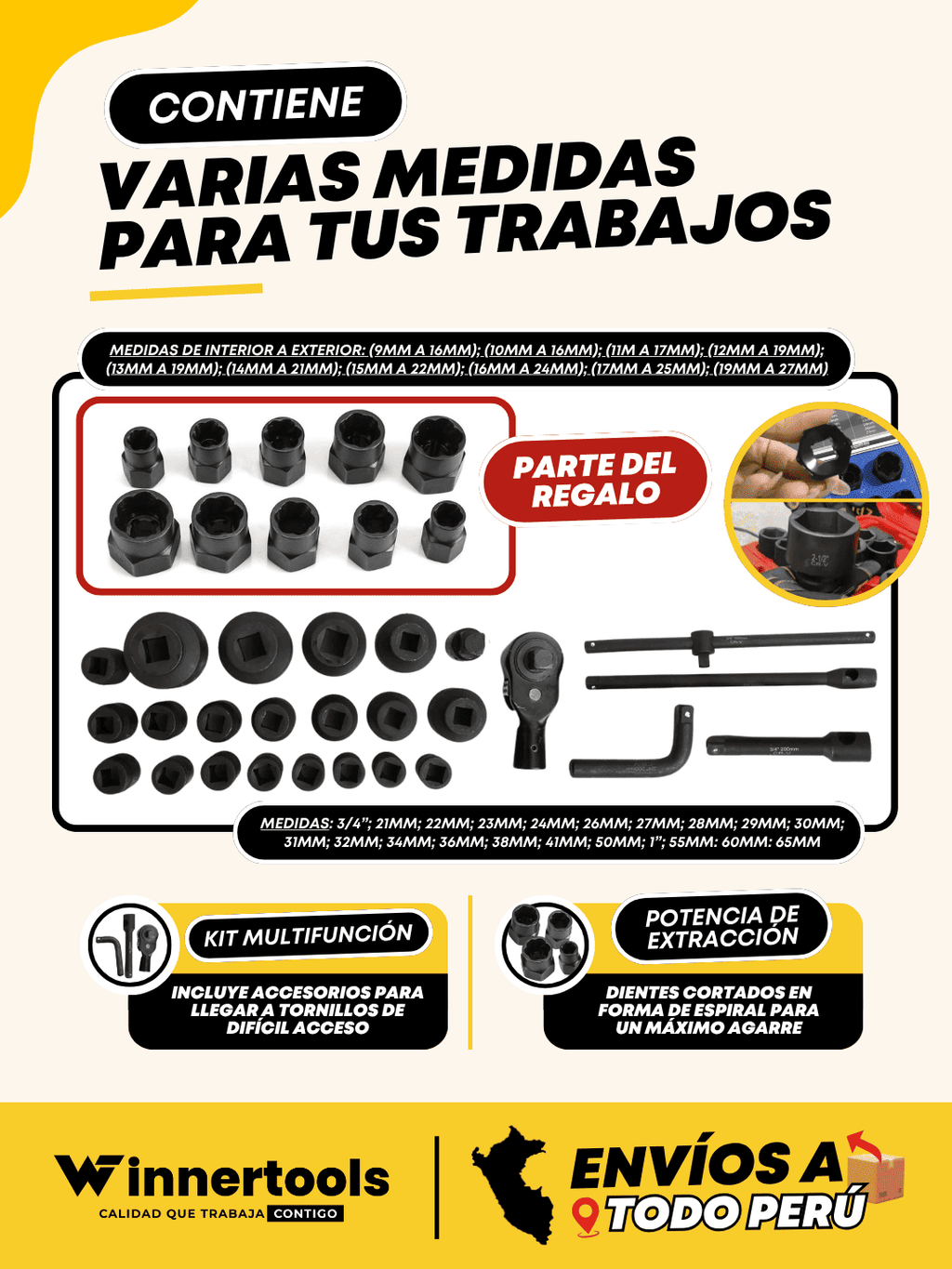 SET DE DADOS DE 3/4 Y 1 PULGADA