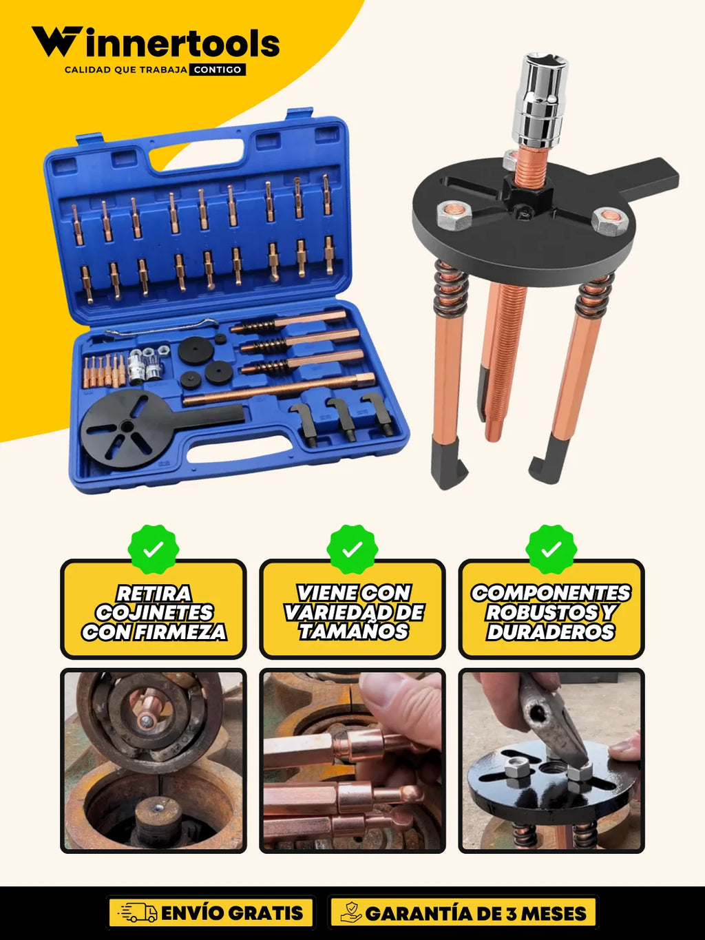 Extractor de Cojinetes Internos