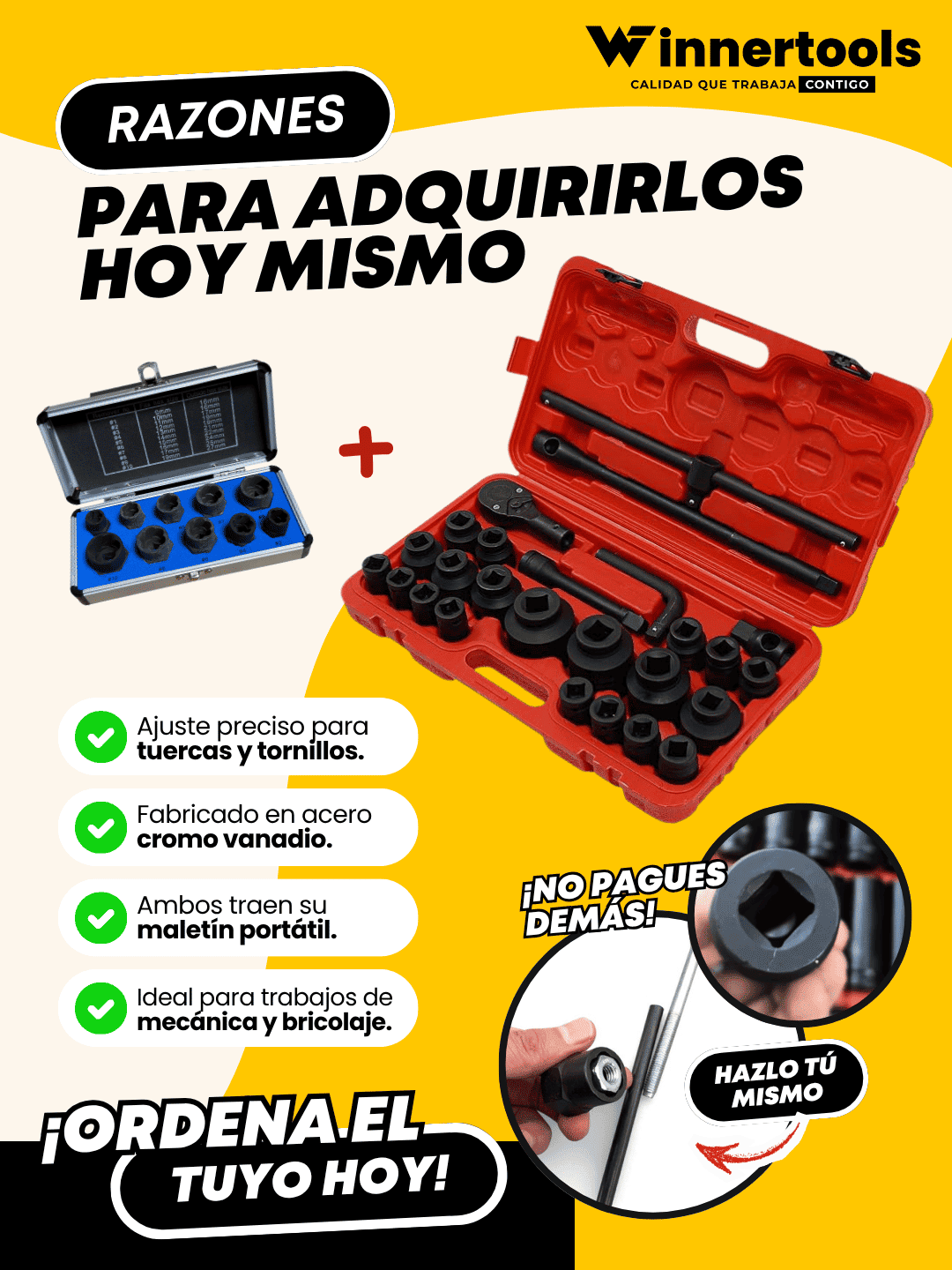 SET DE DADOS DE 3/4 Y 1 PULGADA