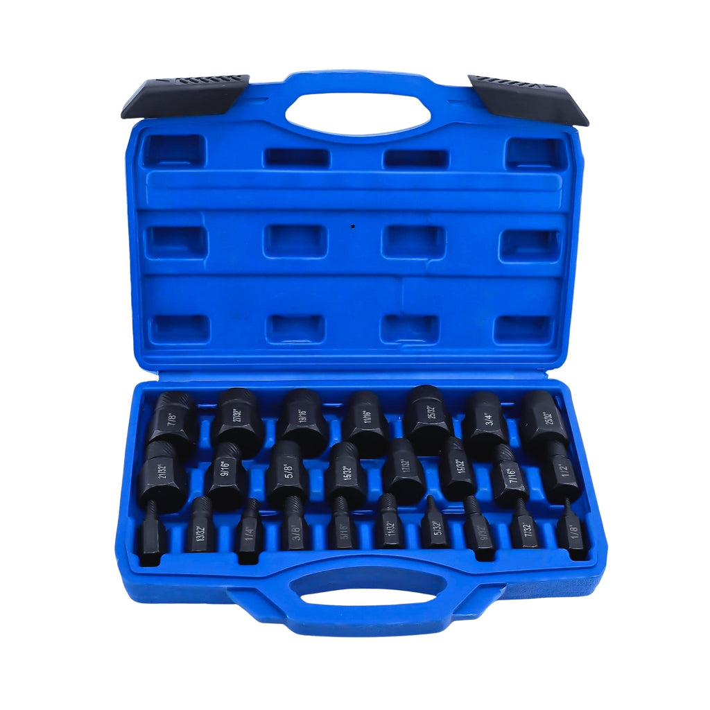 Kit Extractor de Tornillos y Pernos Dañados (Set Profesional de 25 Piezas)